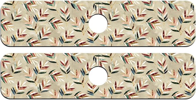2 Pcs Kitchen Sink Splash Guard Faucet Mat Artistic Leaves Faucet Mat - Image 8