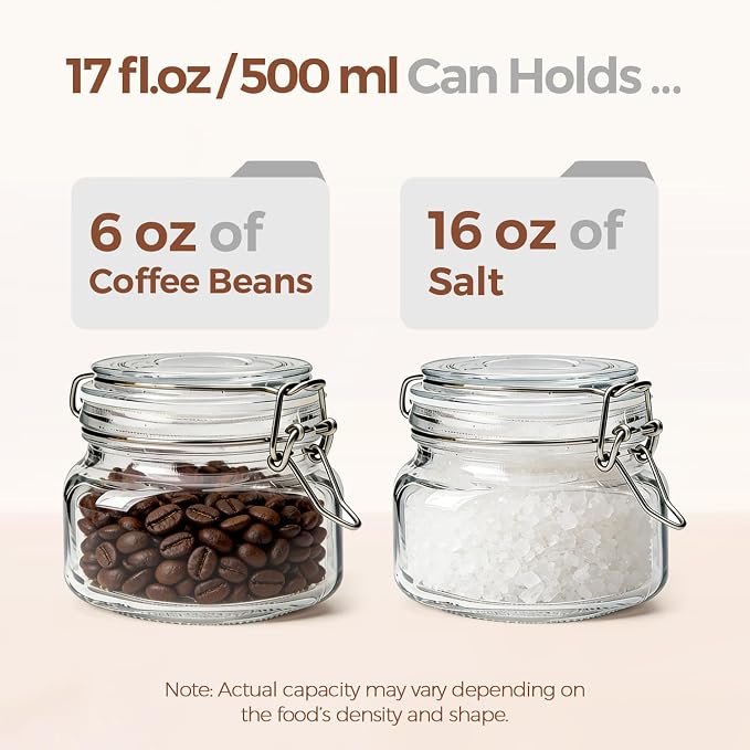 ComSaf Square Glass Food Jars 17 oz 6 Pack - Image 3
