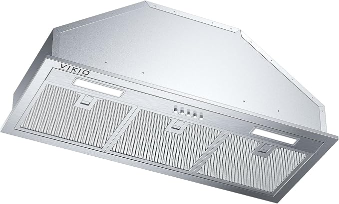 Range Hood Insert 36 Inch, Built-in Kitchen Hood with 580 CFM, 5-Layer Aluminum Mesh Filter, Ducted/Ductless Convertible Duct, Stainless Steel Kitchen Vent Hood, 3-Speed Controls, LED Lights