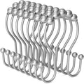 Shower Curtain Hooks Silver, Bathway Shower Curtain Rings Rust Proof, Shower by Bathway