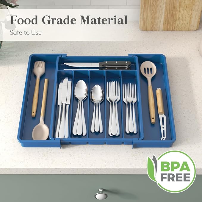 Lifewit Expandable Silverware Drawer Organizer, Kitchen Utensil Tray | BPA-free - Image 7