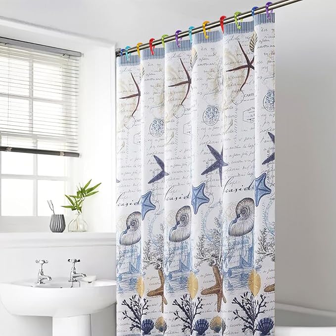Top-spring 6 Colors Shower Curtain Hooks 12Pcs Drop Shaped Hooks - Image 7
