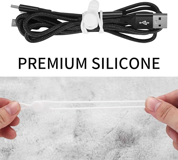 25 Pcs Silicone Cable Ties, Reusable Cable Straps Wire Organizer. | Cable - Image 4