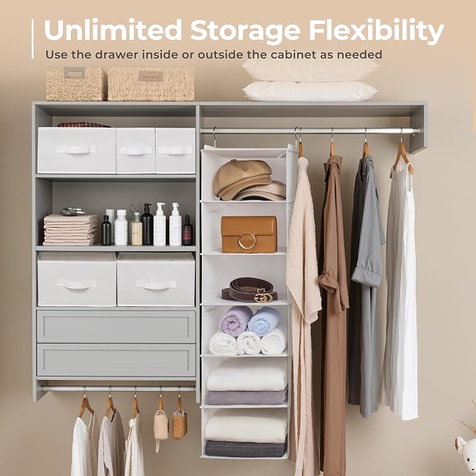 GRANNY SAYS Hanging Closet Organizer, 5 Drawers, 6 Shelves, 6 Pockets | Hanging - Image 5