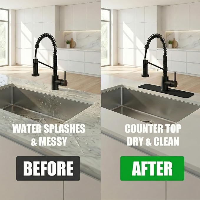 Customizable Kitchen Sink Faucet Mat: 24" Lx5.5 W Absorbent Splash Guard | - Image 5