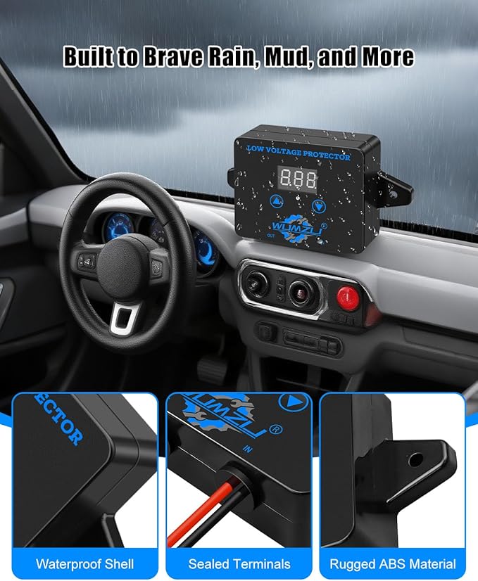 12V-36V DC Digital Low Voltage Protection Module with Display, Over Discharge Cut-Off Switch for Battery Protection Voltage Monitoring and Disconnect