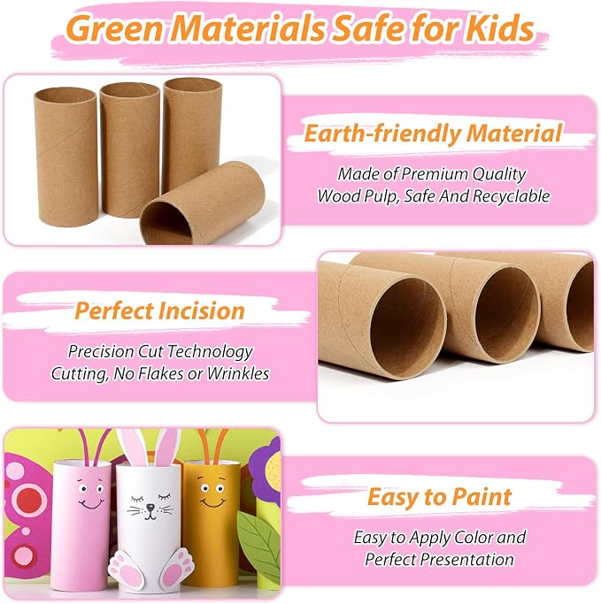 MAPVOLUT 60 PCS Craft Toilet Paper Rolls 3.94"x1.57", Thick Cardboard Tubes - Image 4