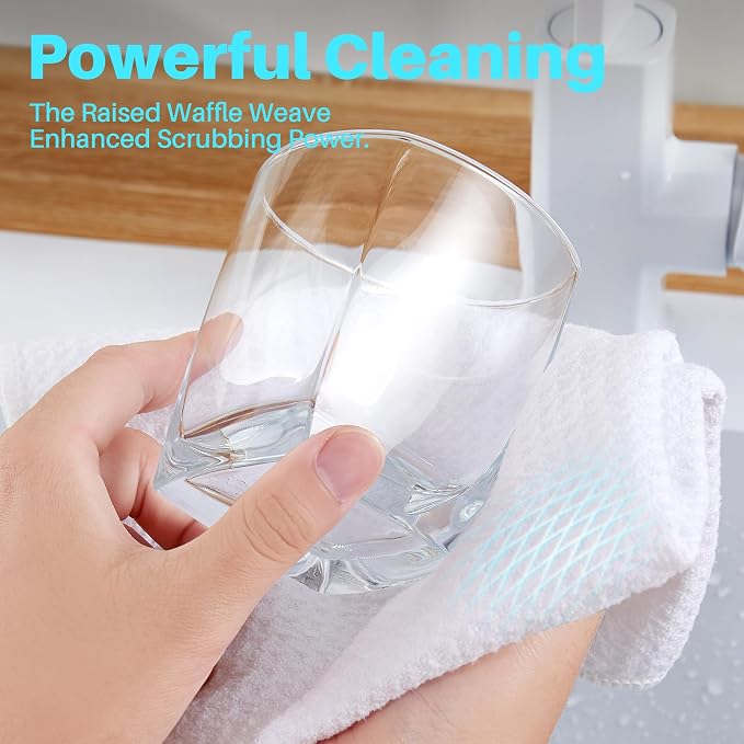 JOYMOOP Microfiber Waffle Weave Cleaning Cloth, Highly Absorbent Kitchen Towels - Image 3