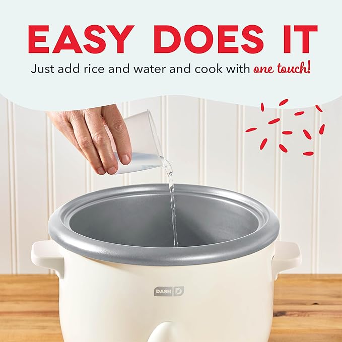 DASH Family Rice Cooker with Removable Nonstick Pot, Keep Warm Function & Recipe Guide, 20 Cup Capacity for Rice, Grains, Soups & Stews – Cream