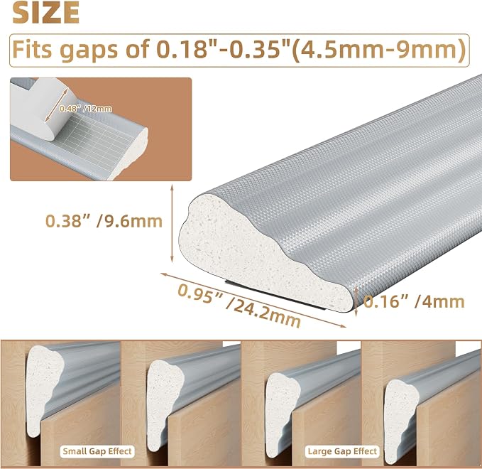 Kneelisa 196” Wedge-Shape Foam Window Weather Stripping Door Seal | - Image 2