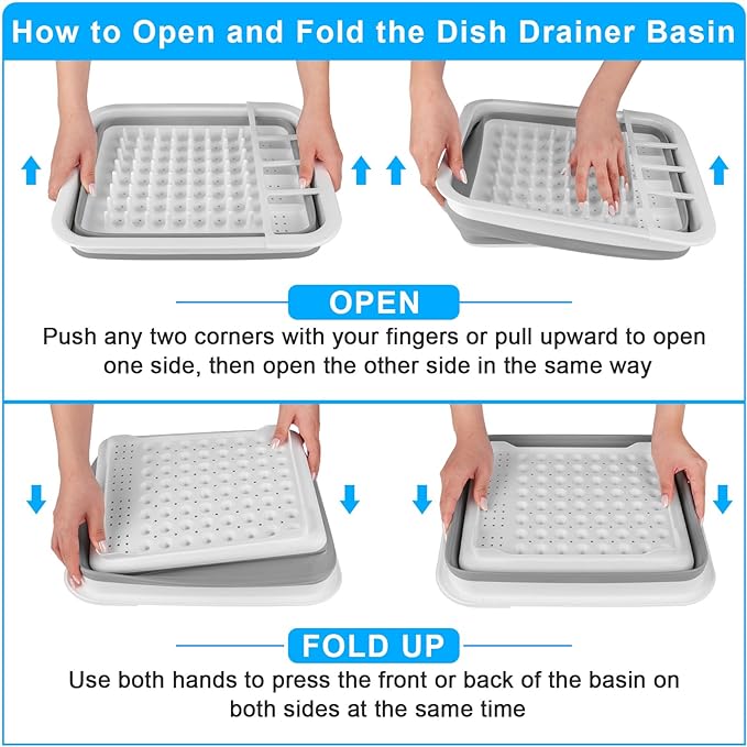 Collapsible Dish Drying Rack Portable Dish Drainers - Image 3