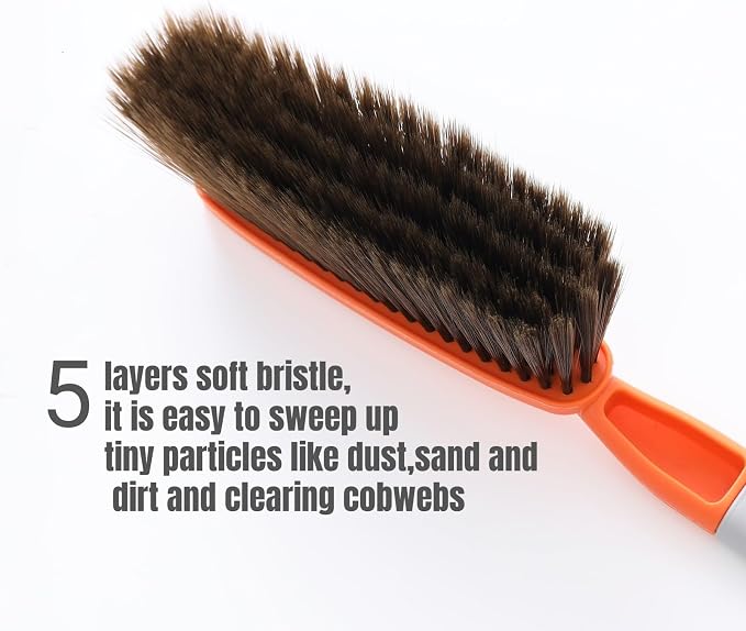 15" Yellow Soft Brist. Hand Broom Brush Bed Sofa Counter Hair Clear | Soft - Image 3