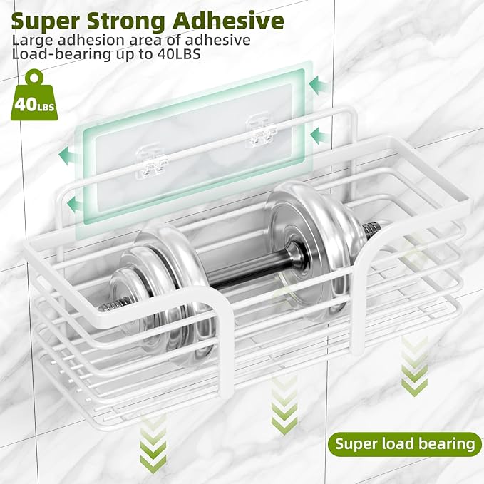 Yougai White Shower Caddy, Bathroom Organizers and Storage - Image 6