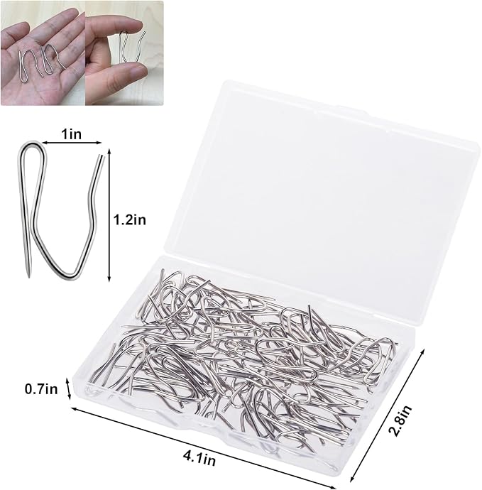 Nydotd 58 Pcs Rustproof Curtain Hooks – 1.2 inches Stainless Steel - Image 2