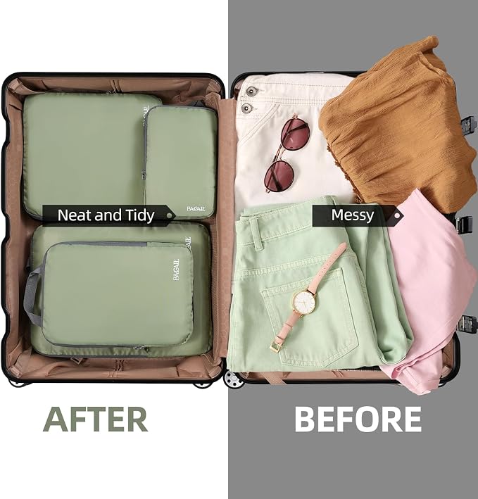 BAGAIL 4 Set/6 Set/8 Set Compression Packing Cubes Travel Accessories - Image 6