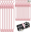 Silicone Cable Ties, Cord Organizer Cable Management, 2Sizes-Pink | Reusable by ELECTRONICSORGANIZATION