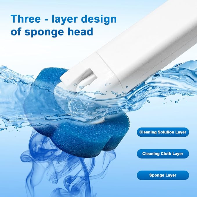 60-Pack Disposable Toilet Brush Refill Pads, Disposable Toilet Bowl Wand Refills - Image 2