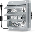 12 Inch Shutter Exhaust Fan, Wall Mount Attic Fan with Power Cord for Greenhouses, Sheds, Garages, Chicken Coops, Barns Ventilation, 970 CFM