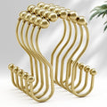 AmazerBath 12Pcs Gold Metal Double Shower Curtain Hooks & Rings, Rust Proof by AmazerBath