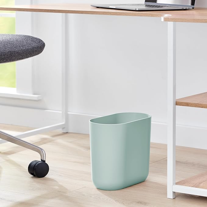 iDesign Small Slim Plastic Bathroom Trash Can - Image 5