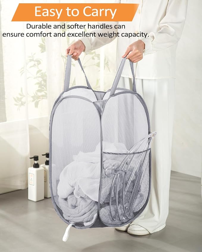 2 Pcs Durable Collapsible Laundry Baskets - Image 6