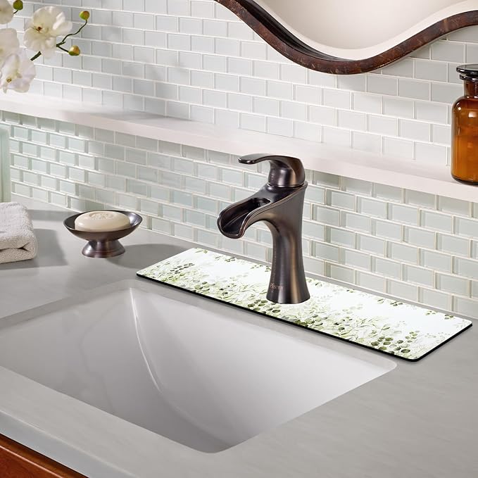 Sink Faucet Absorbing Mat, 2 Pack Drying Mat Around Faucet Sink Splash Guard - Image 7