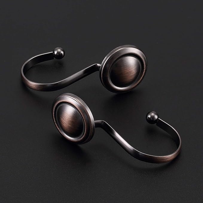 CHICTIE Bronze Shower Curtain Hooks Rings, Oil Rubbed Decorative Shower Curtain - Image 3