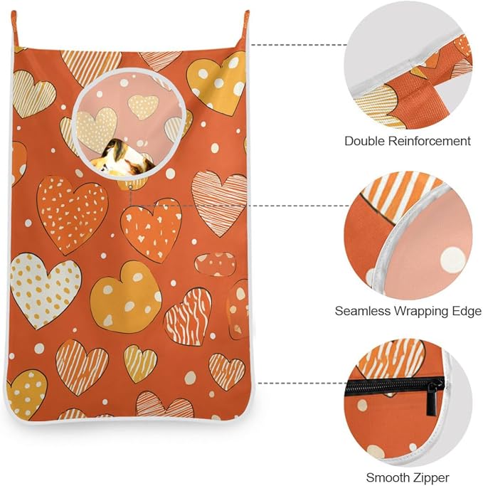 2PCS Hanging Laundry Hamper Bag Over the Door Laundry Hamper Wall Hamper Large - Image 6