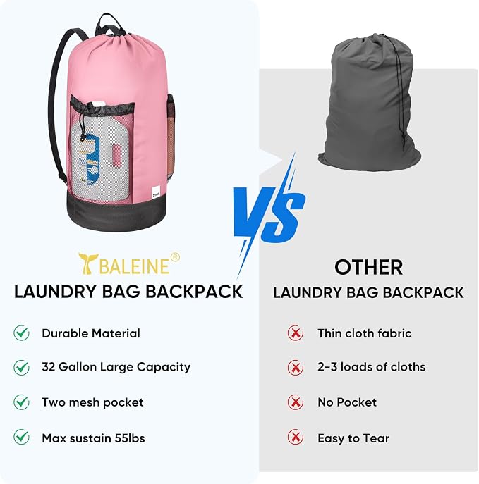BALEINE 120L Laundry Bag Backpack, 900D Oxford Fabric Large Travel Laundry Bags - Image 6