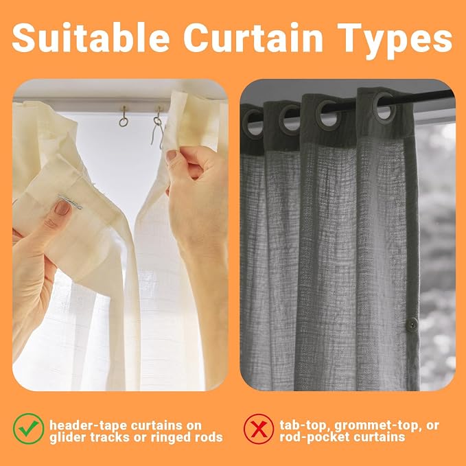 Sopito 58Pcs Curtain Hooks for Door Window Shower Curtain, Durable Metal - Image 3