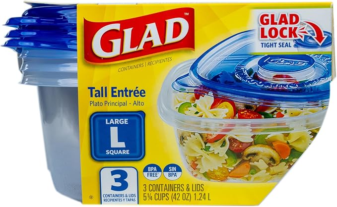 Glad GladWare Tall Entree Containers, Large Square, 42 Oz - Image 2