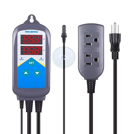 Inkbird Digital Outlet Heat Temperature Controller with Day Night Control for Brewing Aquarium Breeding Reptiles Hatching Heat Mat