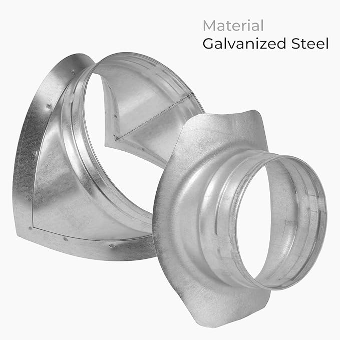 Galvanized Steel Saddle Takeoff – Round 90 Degree Splitter for 8” Duct with 4" Outlet Branch Connector - Range Hood Duct Adapter - Heavy Duty Supply/Exhaust Air Ventilation Duct Work Collar
