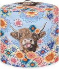 Xoenoiee Electric Pressure Cooker Cover Boho Mandala Highland Cattle Pattern Kitchen Appliance Dust Cover with Pockets, Compatible with Crock Pot, Rice Cooker, for 6 Qt Pot