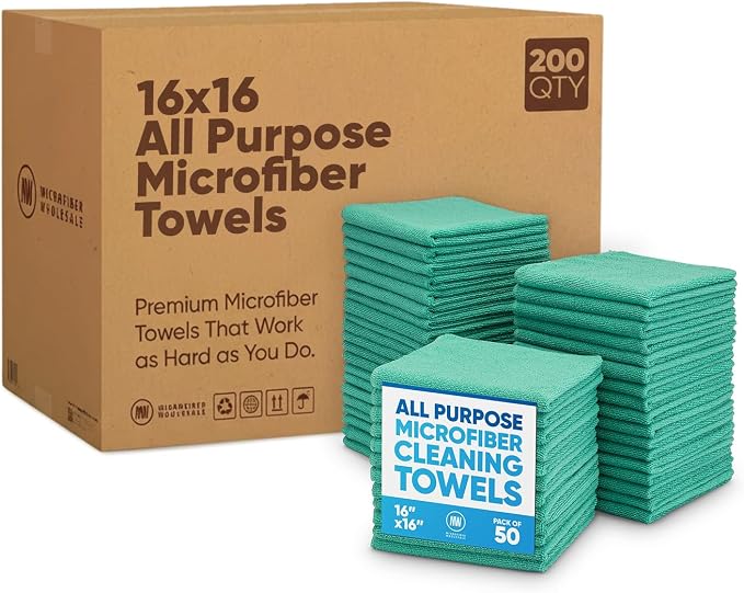 Bulk 16" x 16" All Purpose Microfiber Towels Wholesale by MicrofiberWholesale