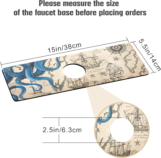 Sink Faucet Absorbing Mat, 2 Pack Drying Mat Around Faucet Sink Splash Guard - Image 2