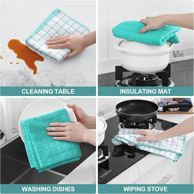 Homaxy Large Premium Cotton Kitchen Towels 16"x 28", 4 Pack - Image 6