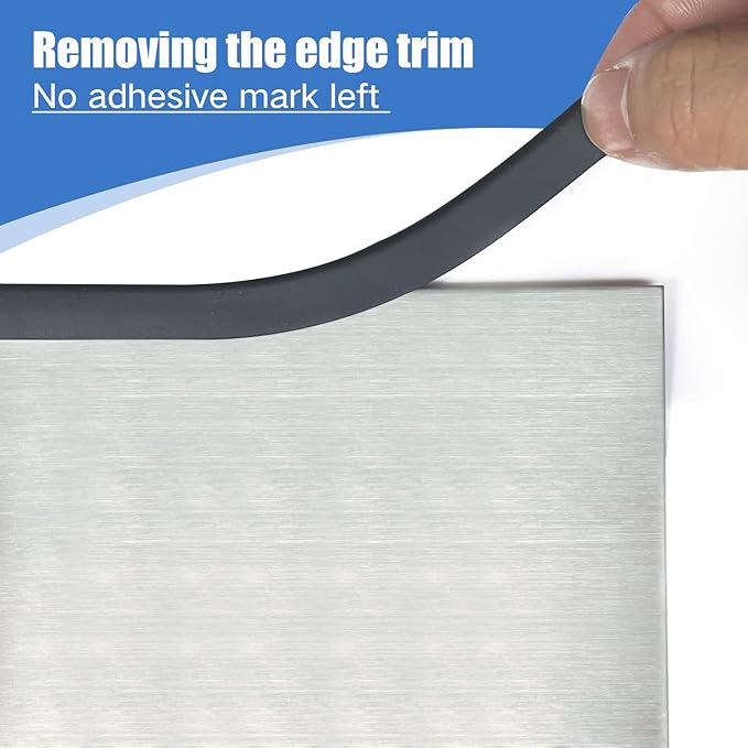Rubber Edge Trim, Self-Adhesive Rubber Edge Protector for Sheet Metal, EPDM Material, Fit 1/16"(1.6mm), Length 100Ft, Black Color, U Channel Edge Trim