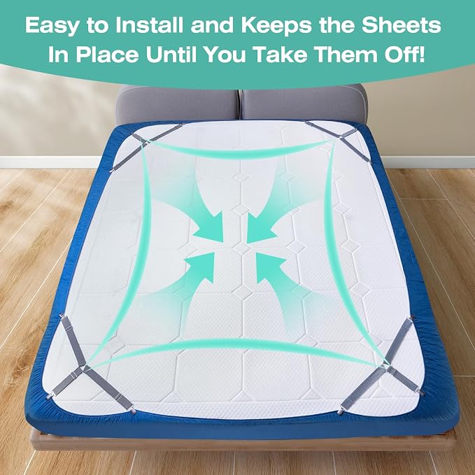 Bed Sheet Straps, Fitted Sheet Clips Sheet Straps, Say Goodbye to The Messy - Image 2