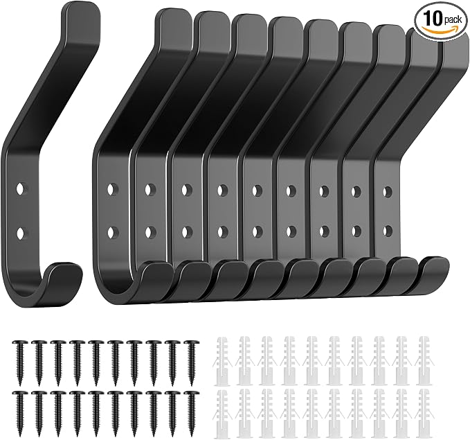 susswiff 10-Pack Coat Hook for Hanging, Stainless Wall Hooks for Towel by susswiff