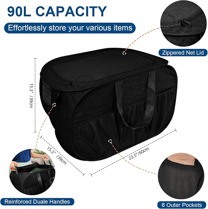Collapsible Laundry Baskets, Tear Proof Pop Up Laundry Hamper - Image 3