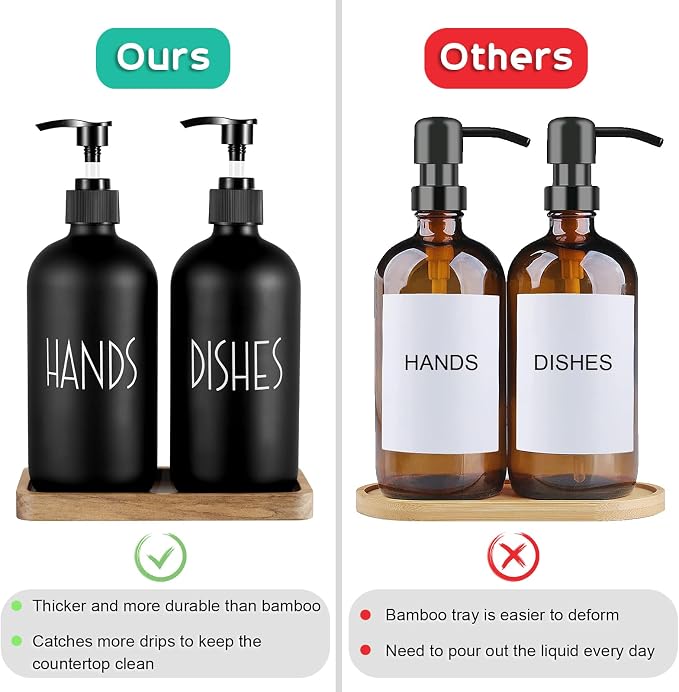 ALELION Black Dish Soap Dispenser Set - Image 7