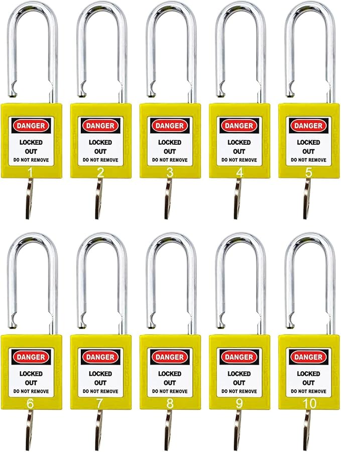 Lockout Tagout Locks, Safety Padlocks, Loto Keyed Differently Lock Out Tag Out Device Plastic with Lockout TagOut Tags