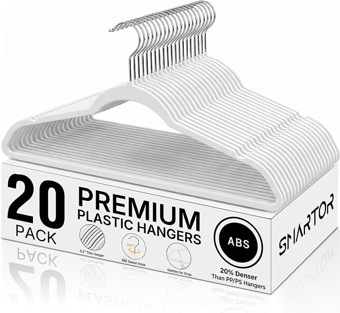 Plastic Hangers 20 Pack by Smartor