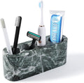 BCS Toothbrush Holder for Bathrooms, 4 Slots Marble Toothbrush and Toothpaste by BCS