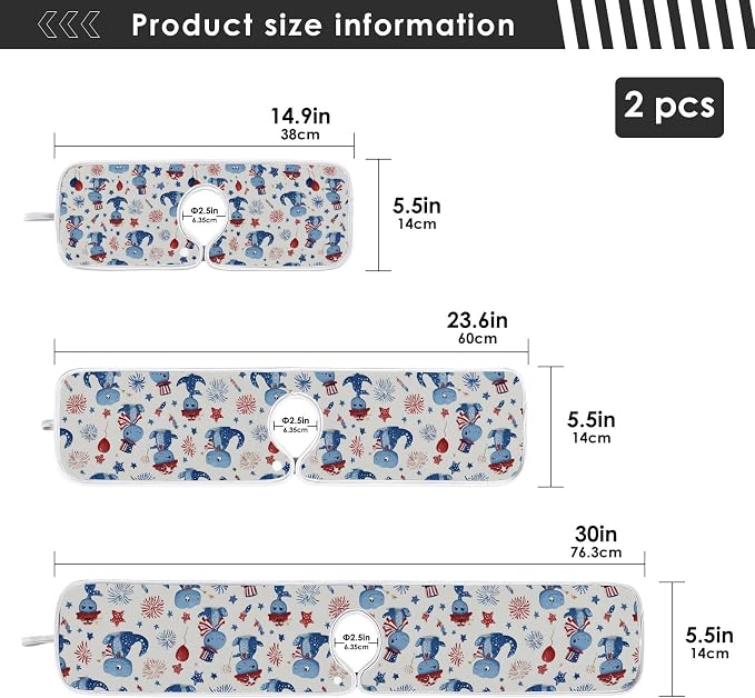 Blue Dinosaurs Fireworks 4th July Sink Mat - Image 4