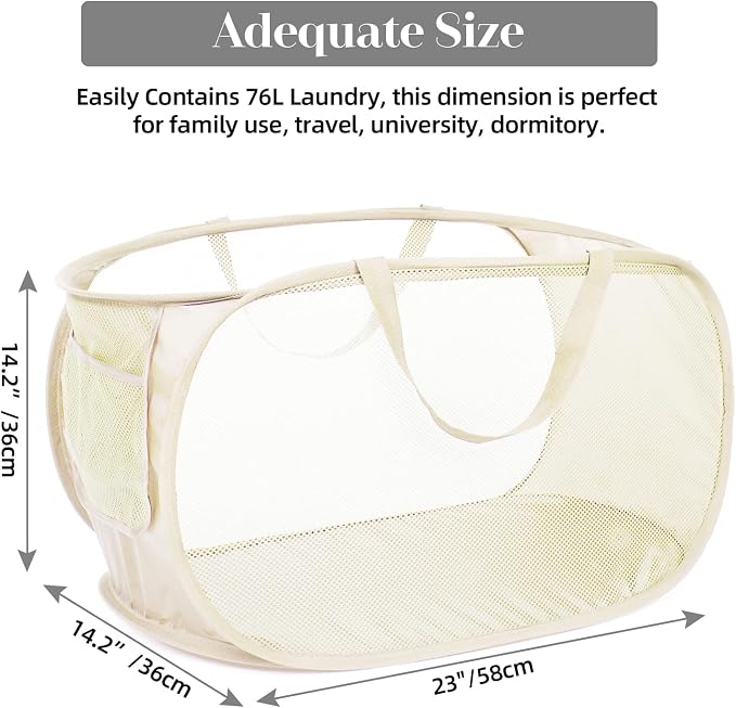 2 Pcs Durable Collapsible Laundry Baskets - Image 4