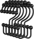 Amazer Shower Curtain Rings, Rust-Resistant Metal Double Shower Hooks by Amazer