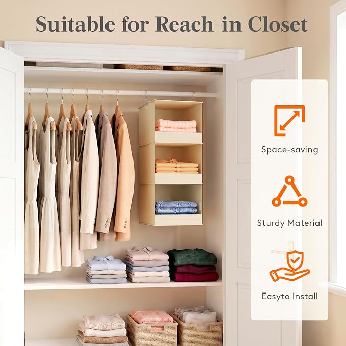 Lifewit RV Storage and Organization, Hanging Closet Shelves | 3 Shelf Front - Image 4