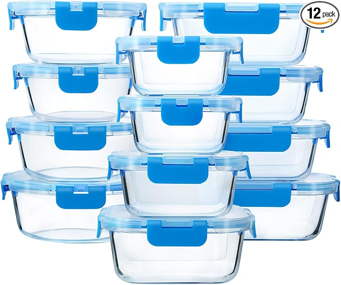 M MCIRCO 24 Piece Glass Food Storage Containers by MMCIRCO